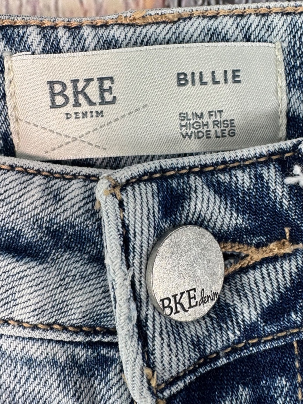 BKE Billie Wide Leg Stretch Jeans Women's 27/34 High Rise Distressed Clevenger - Picture 5 of 15